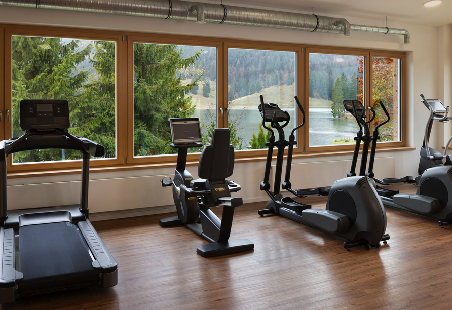 Im Fitnessraum des Hotels können Sie sich richtig auspowern.