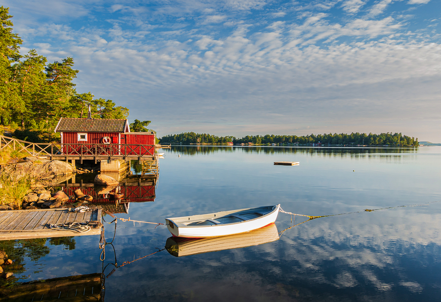 Die Stockholmer Schärengärten bieten ein Motiv wie aus einem Bilderbuch.