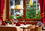 Lassen Sie sich im Restaurant kulinarisch verwöhnen.