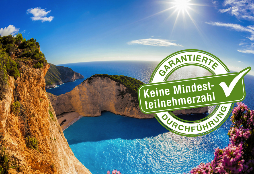 Freuen Sie sich auf einen unvergesslichen Urlaub auf Zakynthos mit der wunderschönen Schmugglerbucht.