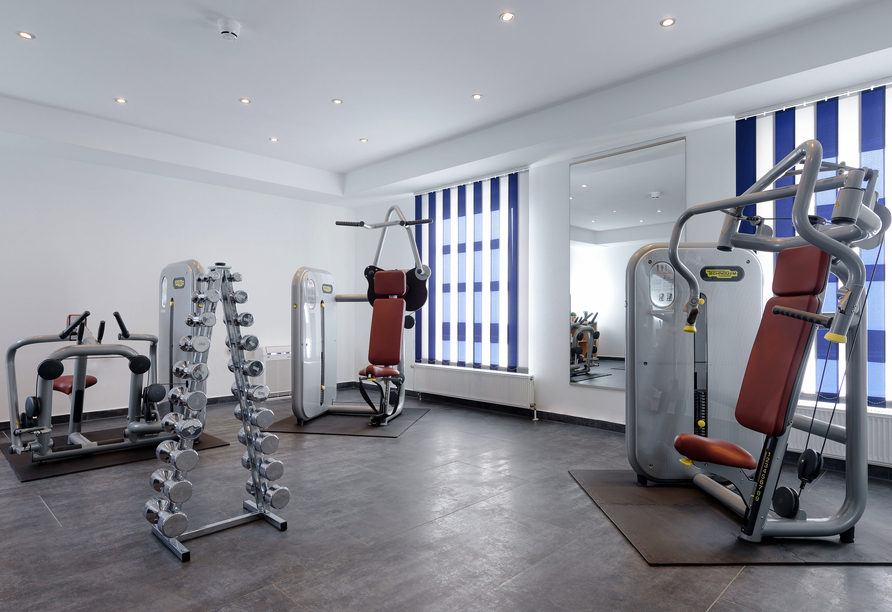 Im Fitnessraum können Sie sich so richtig auspowern.