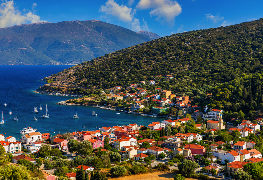 Agia Effimia überzeugt mit einem traumhaften Ausblick.