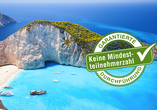 Der malerische Navagio Beach wird auch als Schmugglerbucht bezeichnet.