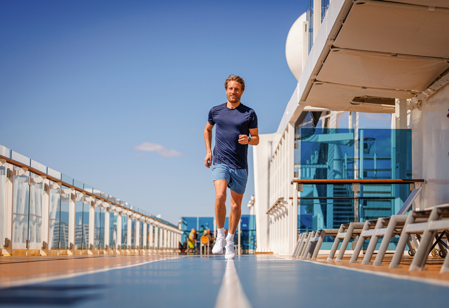 Auch das Sportangebot an Bord der Mein Schiff 7 lässt keine Wünsche offen.