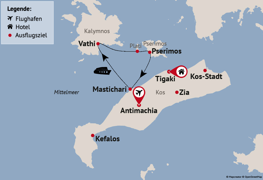 Reisezielkarte