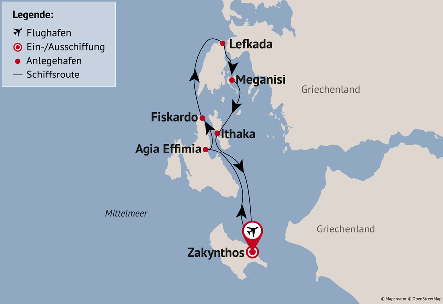 Reisezielkarte