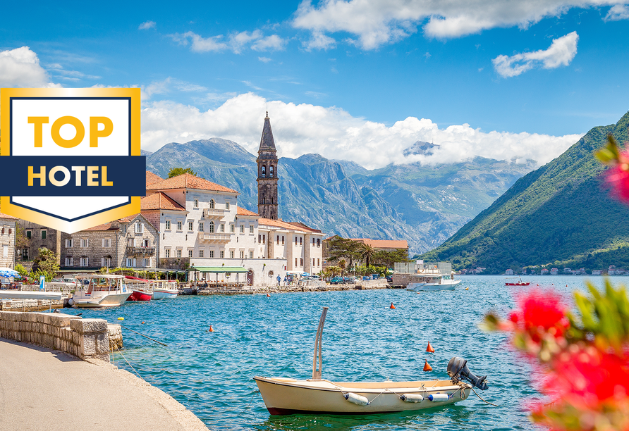 Freuen Sie sich auf die historische Stadt Perast inmitten der Bucht von Kotor und viele weitere Highlights!