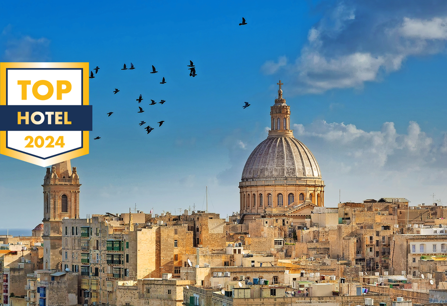 Willkommen auf Malta! Genießen Sie Sonne, Meer, herrliche Natur und unvergessliche Kulturhöhepunkte wie die schöne Hauptstadt Valletta.