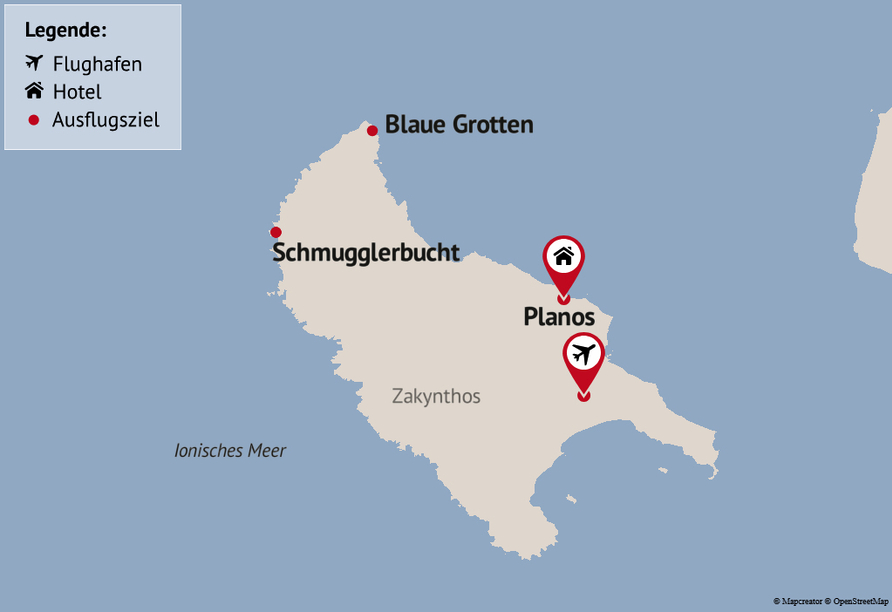 Reisezielkarte