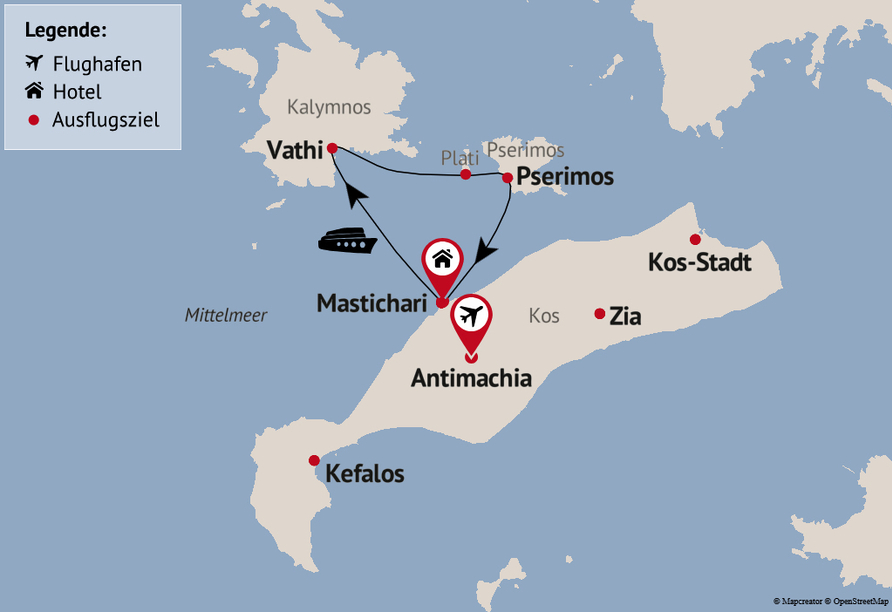 Reisezielkarte