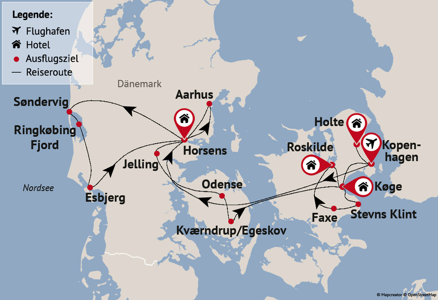 Reisezielkarte
