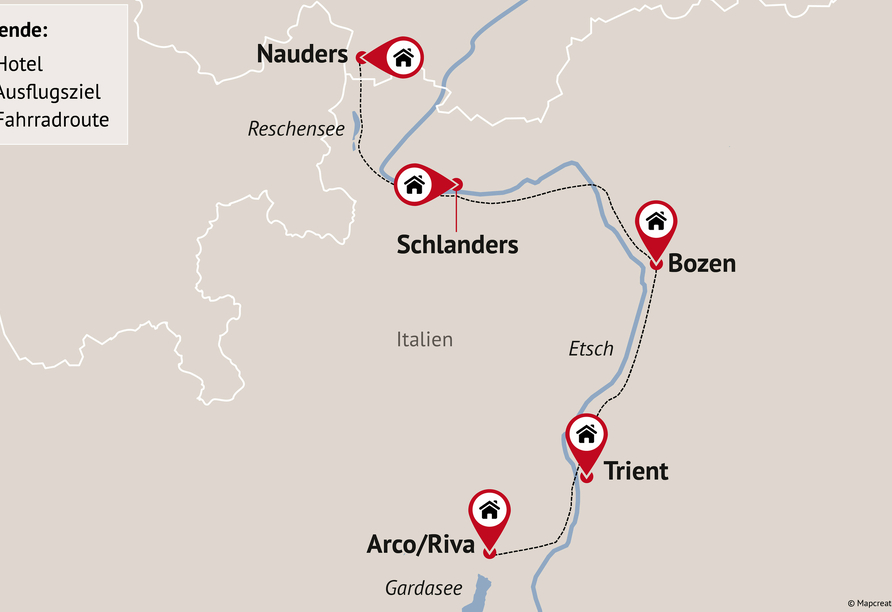 Reisezielkarte