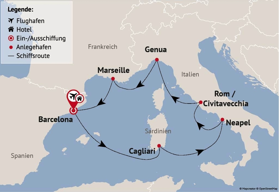 Costa Toscana, Reiseroute Ihre Reiseroute