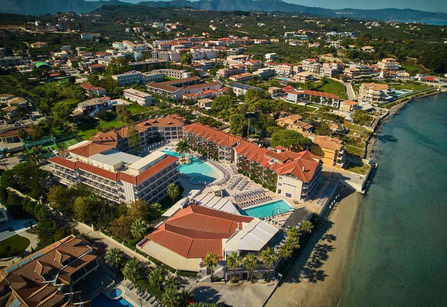 Blick auf das Hotel Tsilivi Beach