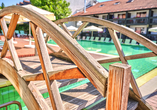Genießen Sie bei gutem Wetter den Außenbereich des Hotels.