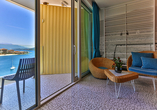 Beispiel eines Doppelzimmers Meerblick im Carine Hotel Kumbor