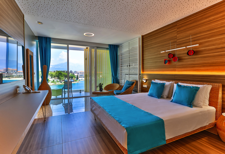 Beispiel eines Doppelzimmers Meerblick im Carine Hotel Kumbor
