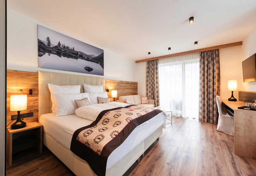 Beispiel eines Doppelzimmers Bergkristall im Hotel Alpenkönigin in See