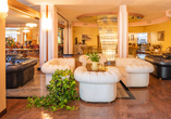 Die gemütliche Lobby des Park Hotels Oasi