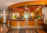 Die Rezeption im Park Hotel Oasi