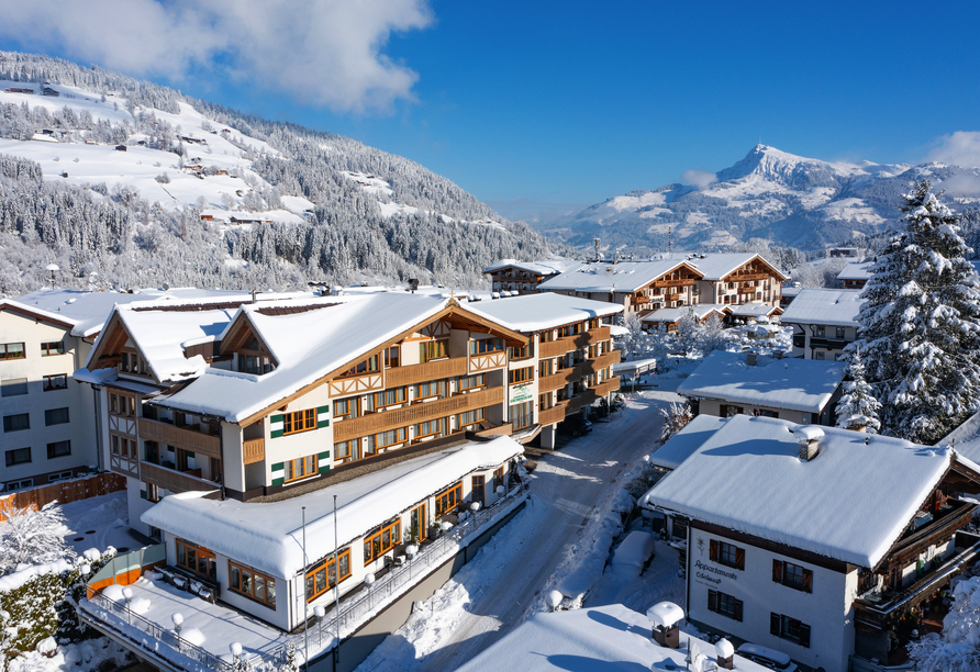 Im Winter erwartet Sie Ihr Hotel inmitten einer atemberaubenden Landschaft.