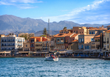 Entdecken Sie auf Kreta die schöne Hafenstadt Chania mit ihren venezianischen Einflüssen.