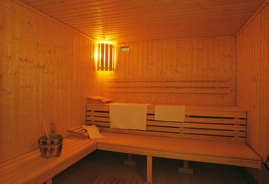 Entspannen Sie in der Sauna vom Wyndham Garden Potsdam.