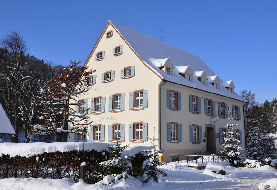 Das GoetheHaus ist nach Dichter Johann Wolfgang von Goethe benannt, der gleich zweimal im Höllental Rast machte.