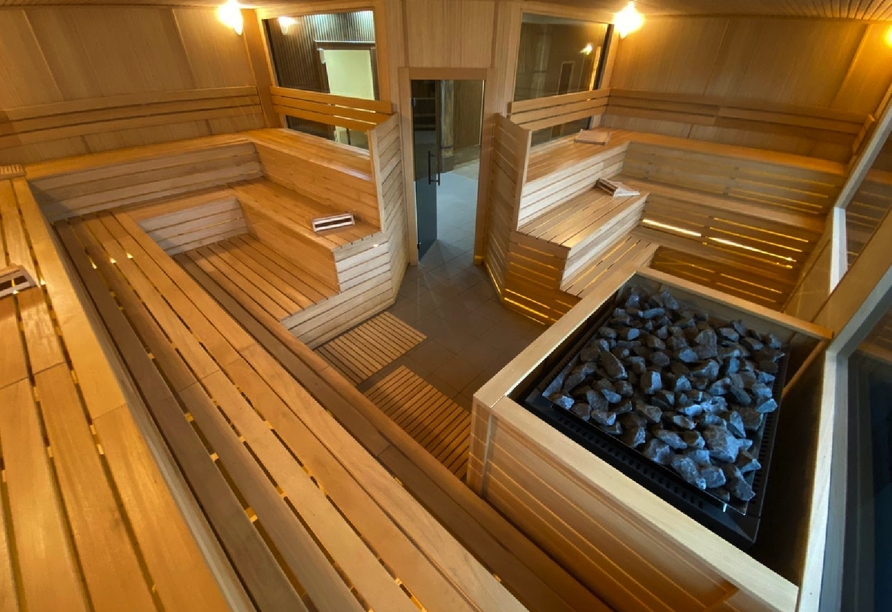 Entspannen Sie in der Sauna des Hotels.