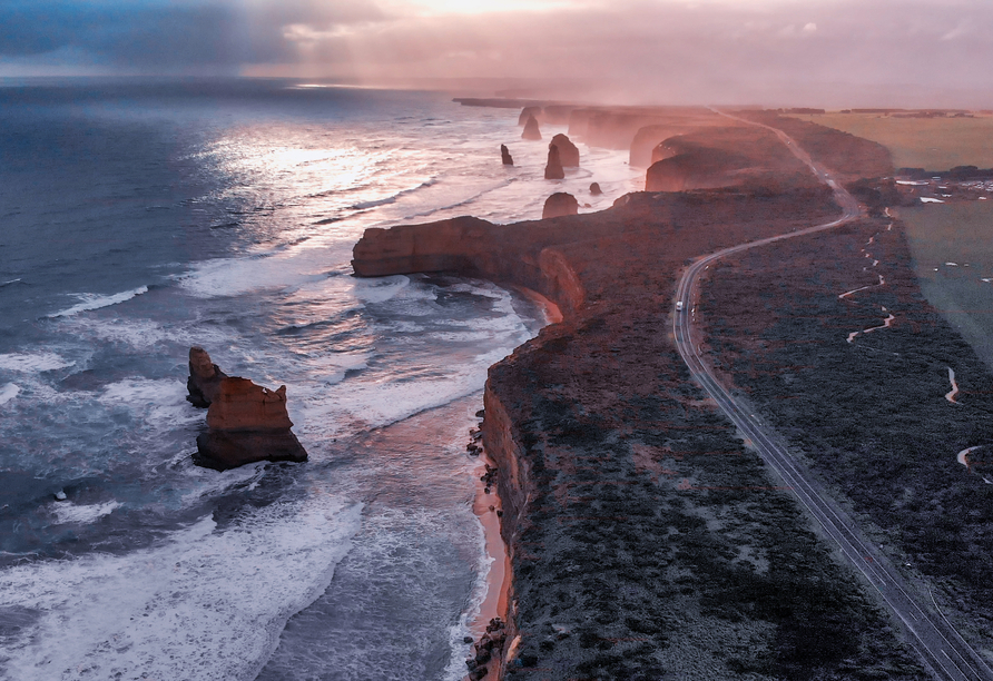 Auf dem Weg nach Melbourne geht es für Sie entlang der atemberaubenden Great Ocean Route.