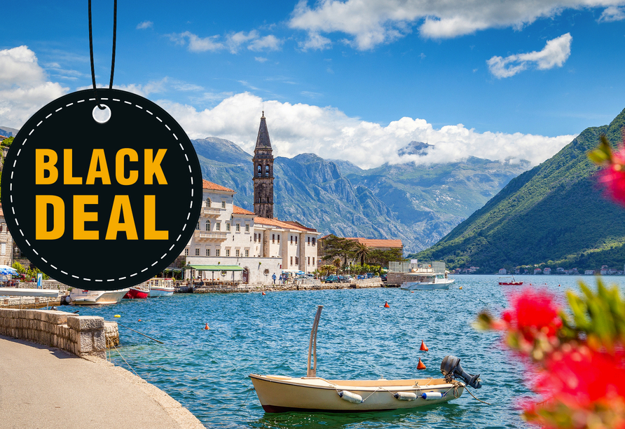Freuen Sie sich auf die historische Stadt Perast inmitten der Bucht von Kotor und viele weitere Highlights!