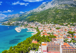 Blick auf Baška Voda, hier verbringen Sie die letzten Tage Ihrer Reise.
