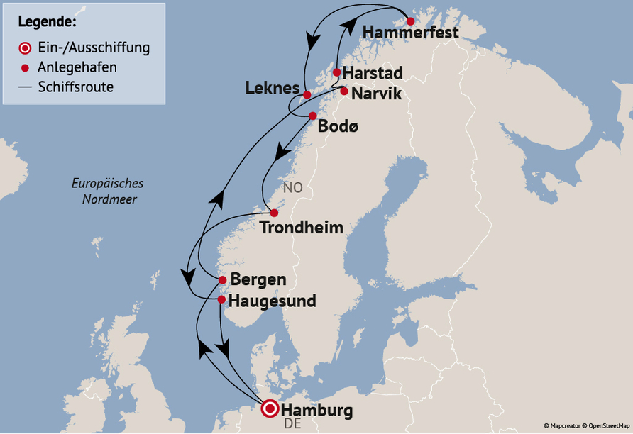 Ihre Reiseroute am 05.10.2026