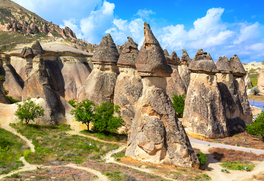 Die Feenkamine im Pasabag-Tal verleihen der Landschaft ihren märchenhaften Charakter.