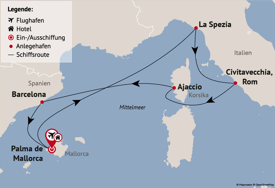 Ihre Reiseroute am 18.04. und 02.05.26