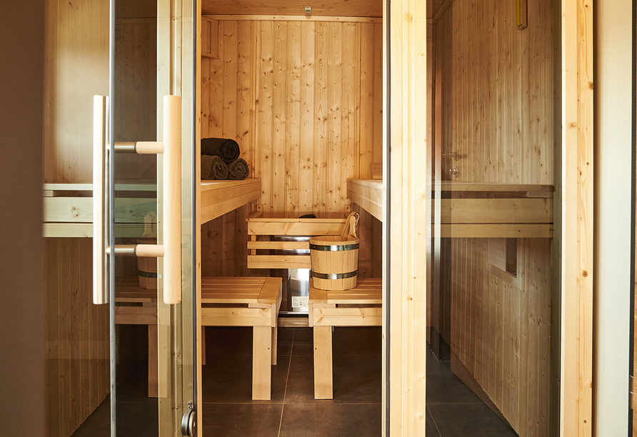 Bei Buchung eines Luxus 6 Personen Hauses kommen Sie in den Genuss einer eigenen Sauna.