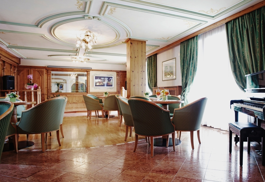 Die gemütliche Lobby lädt zum Entspannen ein.