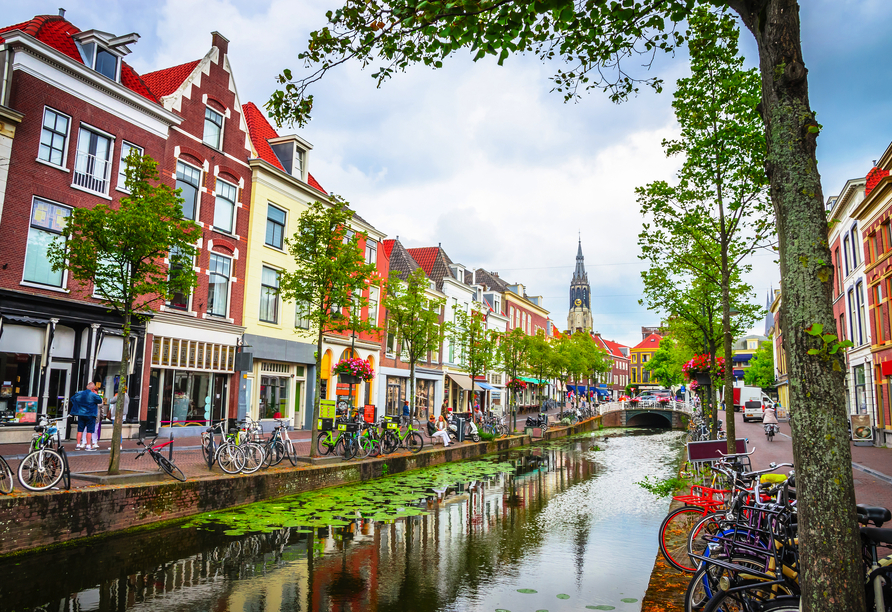 Die Stadt Delft lädt zu einem Tagesausflug ein.