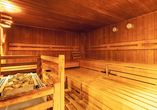 Wärmen Sie sich nach einem erlebnisreichen Tag im Bayerischen Wald in der Sauna des Hotels auf.