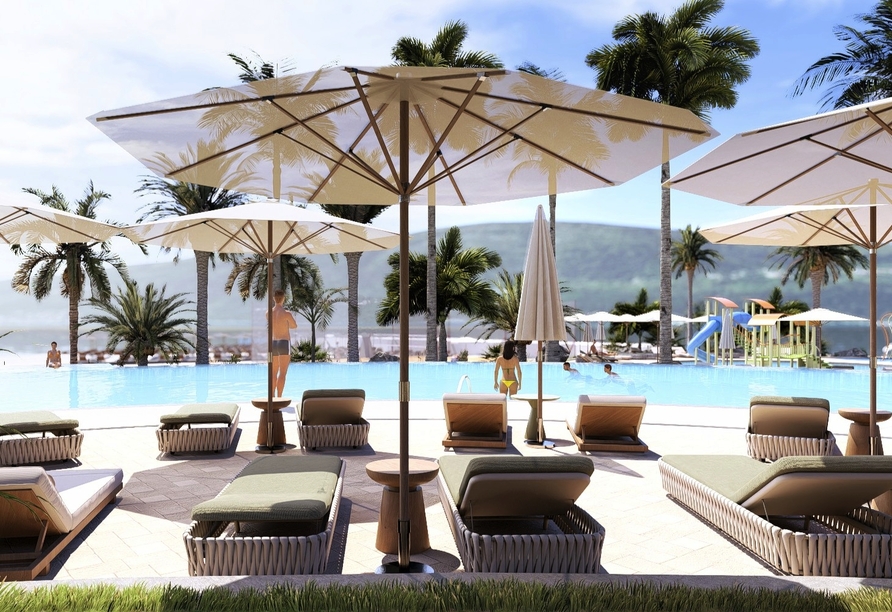 Am Außenpool können Sie die Sonne genießen (Modellbild).