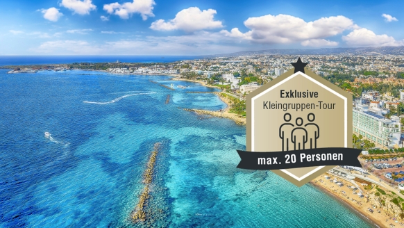 Entdecken Sie die Vielfalt Zyperns: In Paphos erwartet Sie blaues Meer, feine Sandstrände und historische Ruinen.