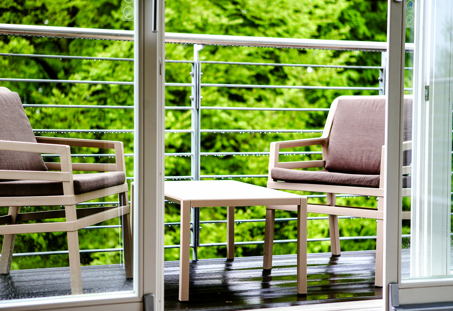 Der Balkon Ihres Appartments bietet Ihnen einen privaten Rückzugsort an der frischen Luft.