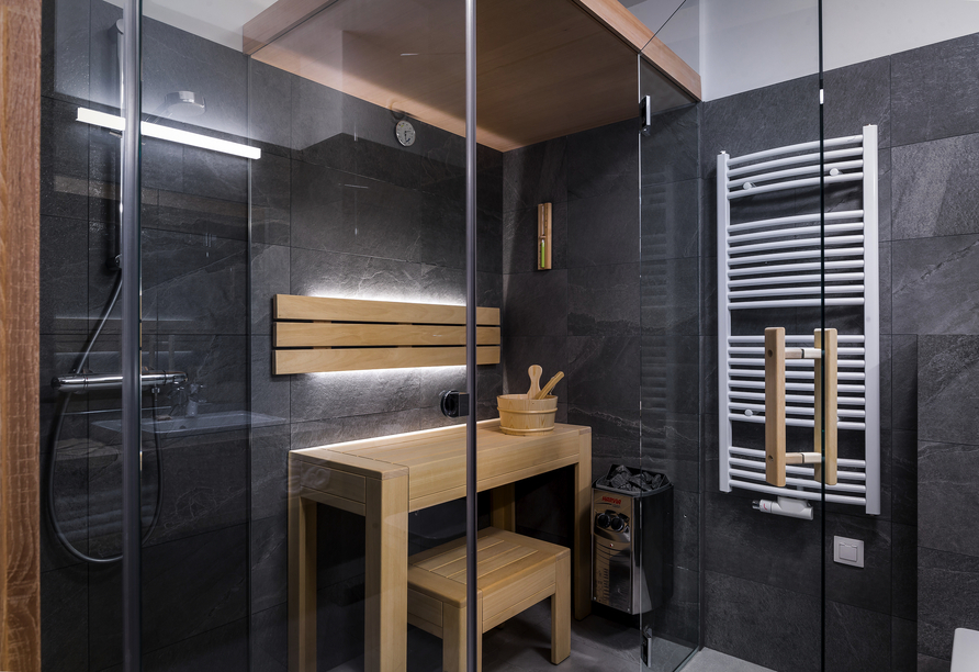Beispiel einer privaten Sauna der Apartment Standard Plus