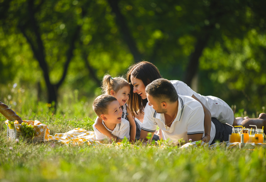 In der Umgebung finden Sie viele kleine, gemütliche Plätze. Nutzen Sie Ihre Zeit doch für ein kleines Picknick dort.