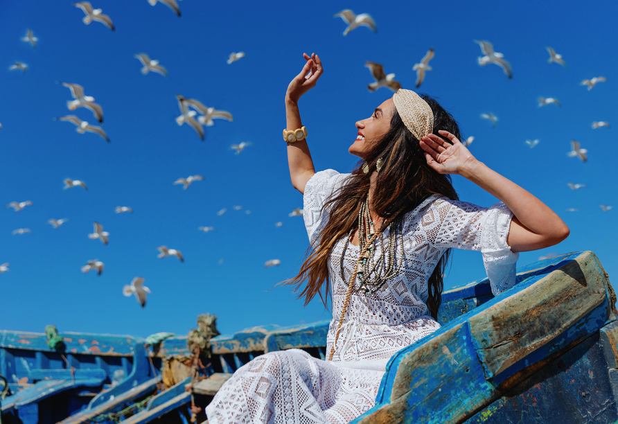 Der optional buchbare Halbtagesausflug mit Bootsfahrt lädt dazu ein, die frische Meeresbrise und weite Ausblicke zu genießen.