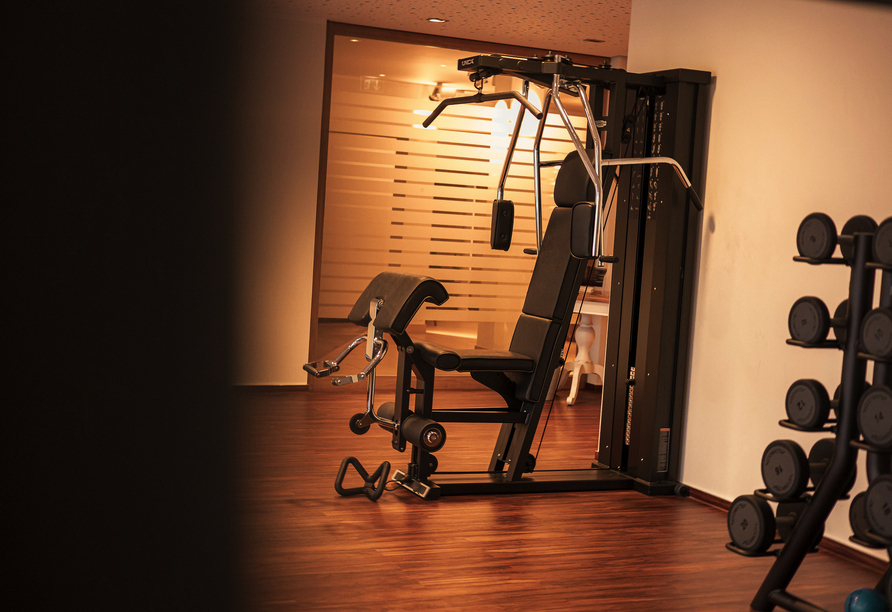 Powern Sie sich im Fitnessraum des Hotels aus.