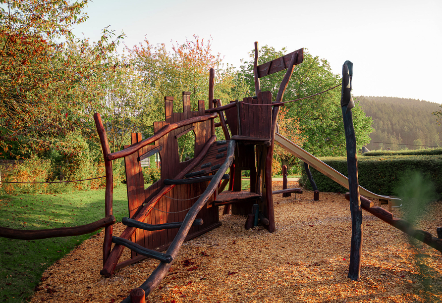 Auch der Spielplatz verspricht Spiel und Spaß.