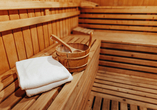 Die Hotelsauna bietet Entspannung.