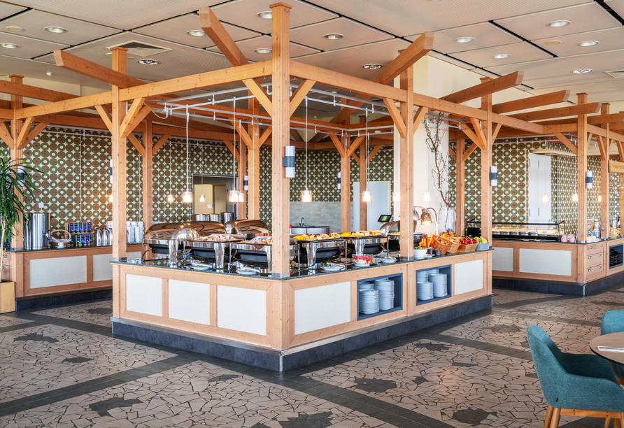 Starten Sie Ihren Tag mit dem reichhaltigen Frühstücksbuffet.