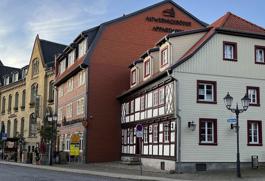 Ihr Hotel empfängt Sie direkt in der Altstadt von Wernigerode.
